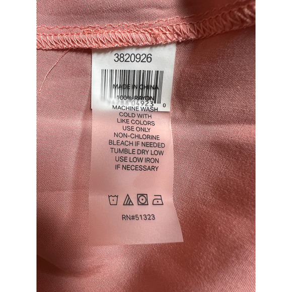 Peach Fuzz Midi SHIRT DRESS Size 12 Medium Faux Silk Button Fr Court & Rowe NEW - Picture 12 of 14